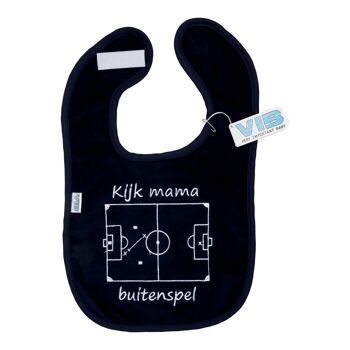 Bib Kijk mama buitenspel (avec terrain de football) Marine