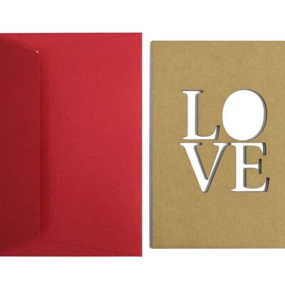 Cartolina LOVE in cartone Kraft