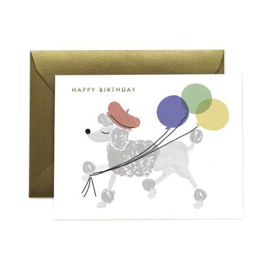 Postal felicitación cumpleaños French Poodle - Rifle Paper Co
