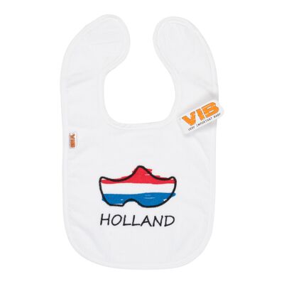 Bib Holland with Wooden Shoes White