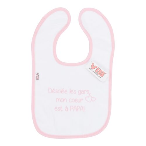 Bib Désolée les gars, mon coeur est à PAPA! White-Pink