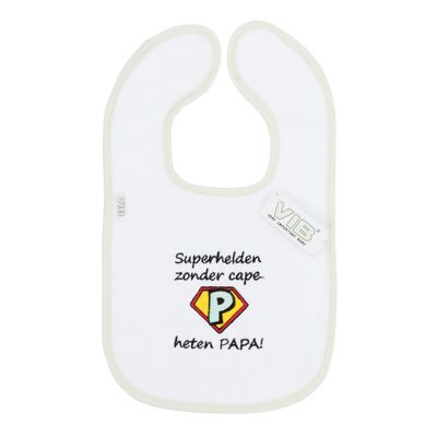 Bib Superhelden zonder cape heten... PAPA! White-Mint