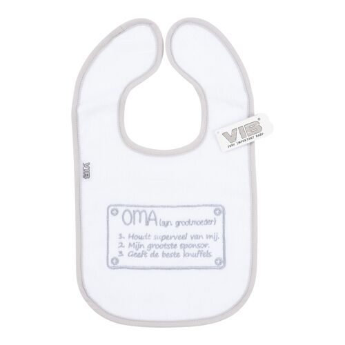 Bib OMA (syn.: grootmoeder) White-Grey