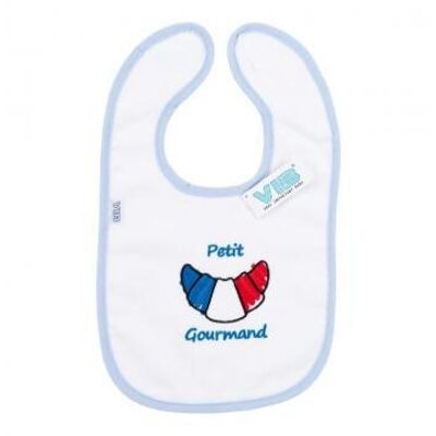 Bib Petit Gourmand (Croissant) White-Blue