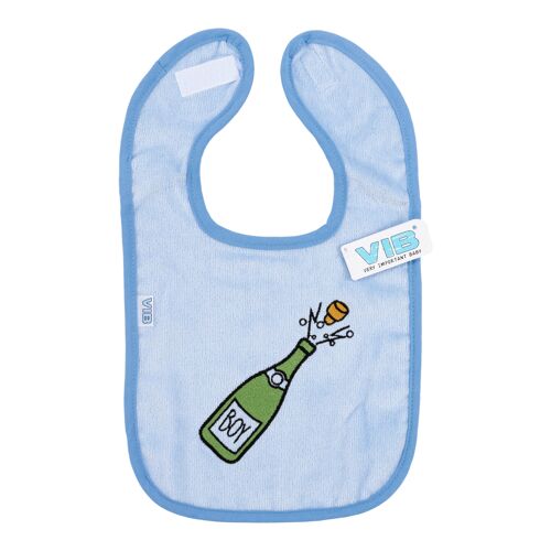 Bib champagne bottle BOY Blue