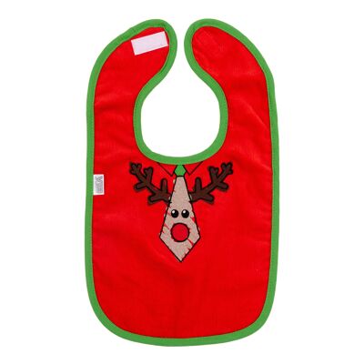 Bib Reindeer Tie Red-Green