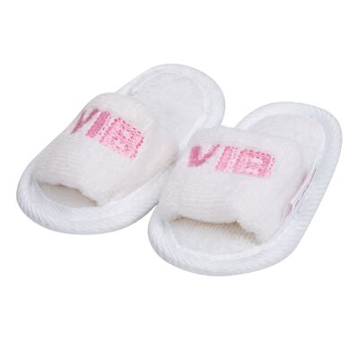 Pantofola Baby VIB' Bianco-Rosa