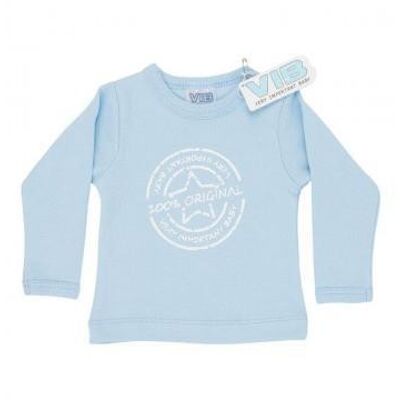 T-Shirt 100% Original Sehr wichtig Babyblau 6M