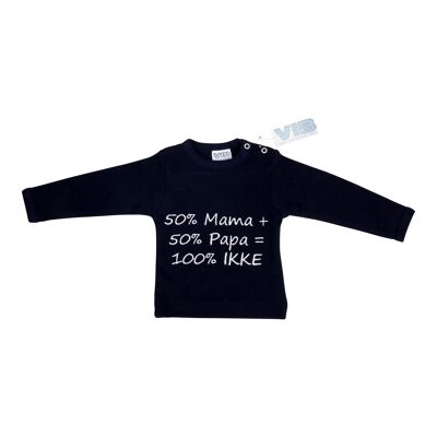 T-Shirt Navy 50%Mama+50%Papa=100%IKKE Wit 3M