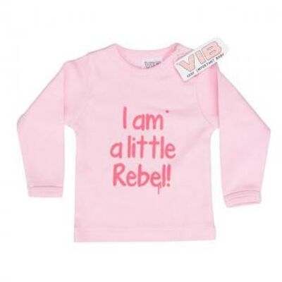 T-shirt JE SUIS UN PEU REBELLE ! Rose 6M