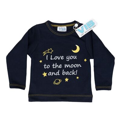 T-Shirt I Love you to the moon and back! Navy 3M