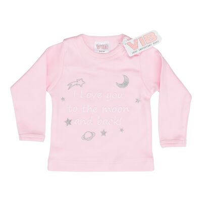 T-Shirt Ti amo fino alla luna e ritorno! Rosa 3M
