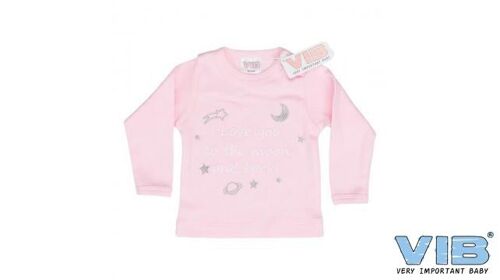 T-Shirt I Love you to the moon and back! Pink 6M