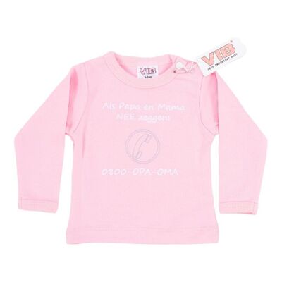 T-Shirt Als Papa en Mama NEE zeggen: 0800-OPA-OMA Pink 3M
