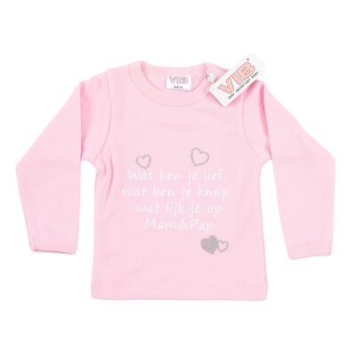 T-Shirt Wat ben je knap, wat lijk je op Mam&Pap Pink 3M