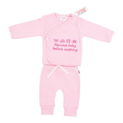 2-piece set Pink 'Remove Baby Before Washing'