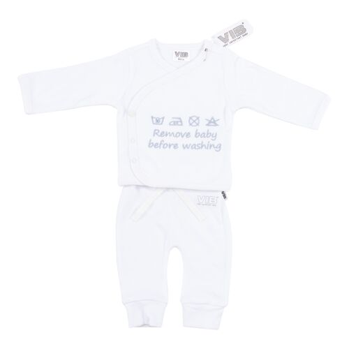 2-piece set White 'Remove Baby Before Washing'