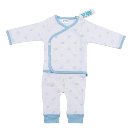 2-piece set All Over Print Crown White-Blue