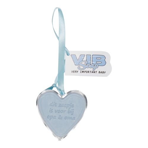 Heart Soap Blue 'voor bij opa en oma'