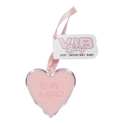 Cuore Sapone Rosa 'It's a girl'