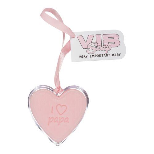 Heart Soap Pink 'I love papa'