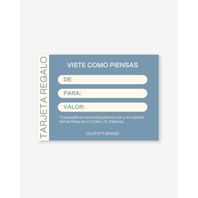 Clotsy Gift Card