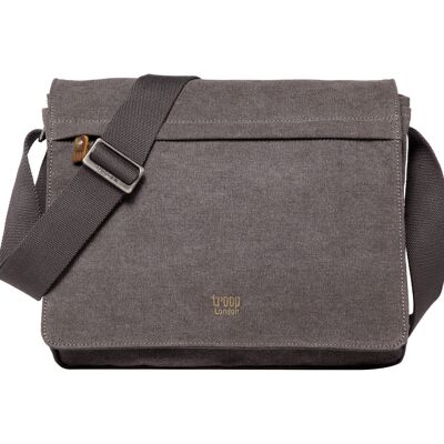 TRP0240 Troop London Classic Canvas Laptop Messenger Bag Charcoal