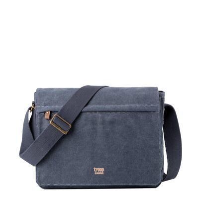 TRP0240 Troop London Classic Canvas Laptop Messenger Bag Blue