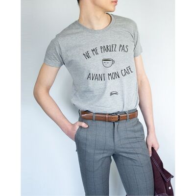 DON'T TALK TO ME BEFORE MY COFFEE - Gray heather T-shirt