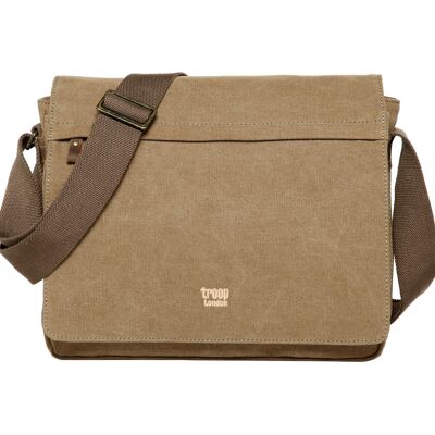 TRP0240 Troop London Classic Canvas Laptop Messenger Bag Brown