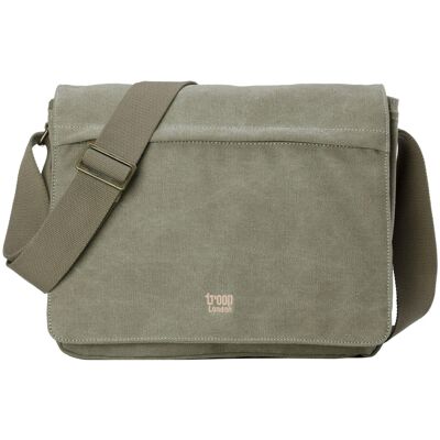 TRP0240 Troop London Classic Canvas Sac messager pour ordinateur portable Kaki