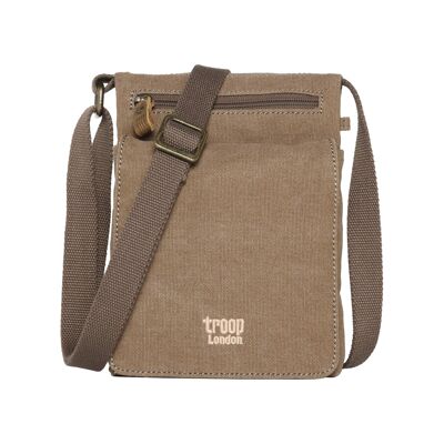 TRP0243L Troop London Borsa a tracolla classica in tela marrone