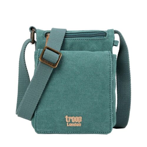 TRP0243L Troop London Classic Canvas Across Body Bag Turquoise