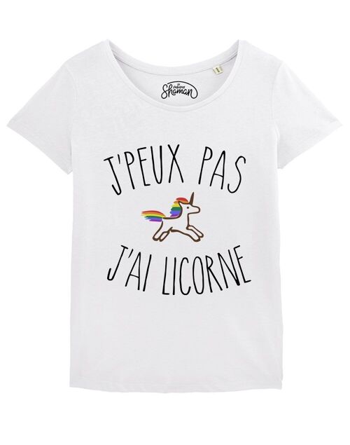 TSHIRT BLANC FEMME J'PEUX PAS J'AI LICORNE