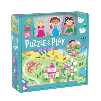 Peaceable Kingdom Puzzle & Play Fantasy Funland