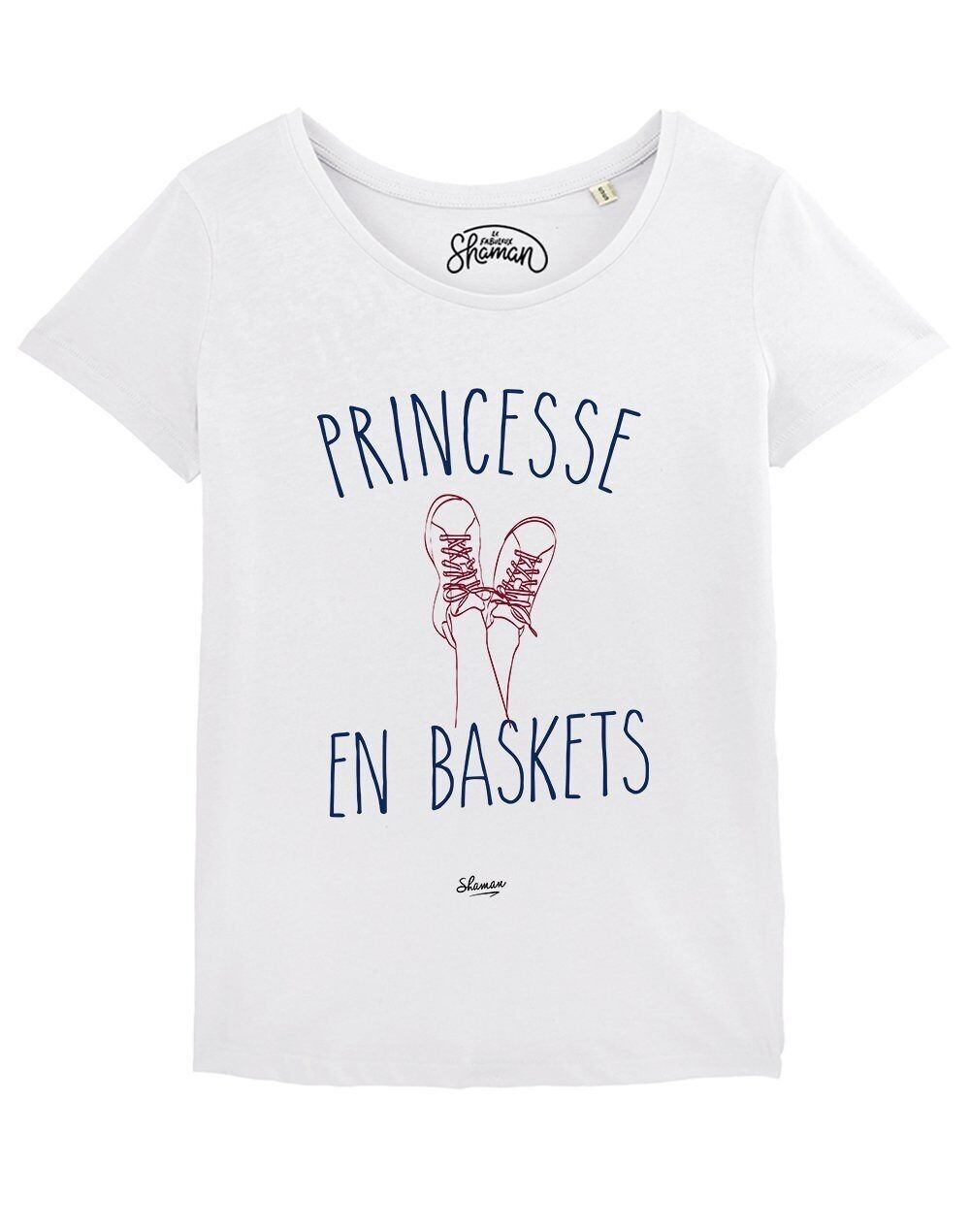 WEISSES T-SHIRT FÜR DAMEN PRINZESSIN IN SNEAKERS