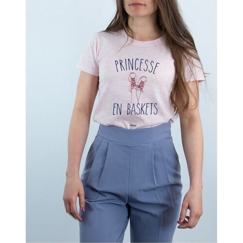 PRINCESSE EN BASKETS - T-shirt Rose Chiné