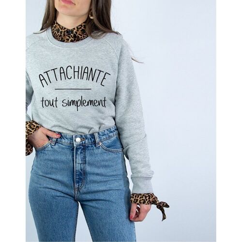 ATTACHIANTE TOUT SIMPLEMENT - Sweat Gris chiné