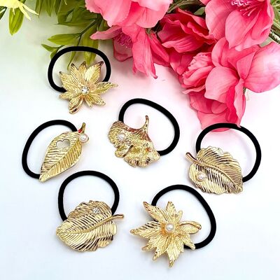 Set de 4 chouchous élastiques avec métal ST60