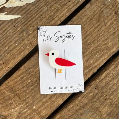 Spilla Huguette rossa