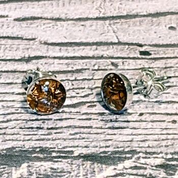 Petites Boucles d'Oreilles en Argent avec Bronze 2