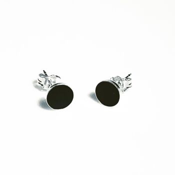 Boucles d'oreilles en argent béton noir 1