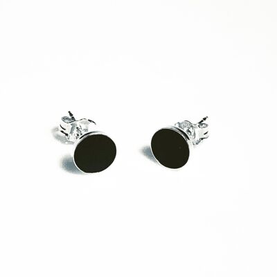 Boucles d'oreilles en argent béton noir