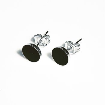 Boucles d'oreilles en argent béton noir 3