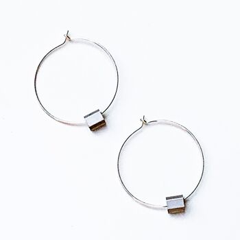 Boucles d'oreilles créoles en argent sterling avec tube en aluminium 1