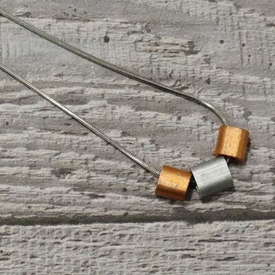 Steel Unisex Necklace with Copper and Aluminium