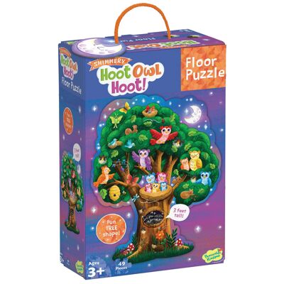 Peaceable Kingdom Shimmery Hoot Owl Hoot Floor Puzzle
