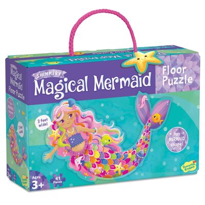 Peaceable Kingdom Shimmery Magical Mermaid Floor Puzzle