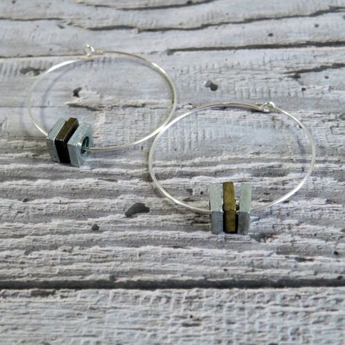 Nuts Sterling Silver Hoop Earrings