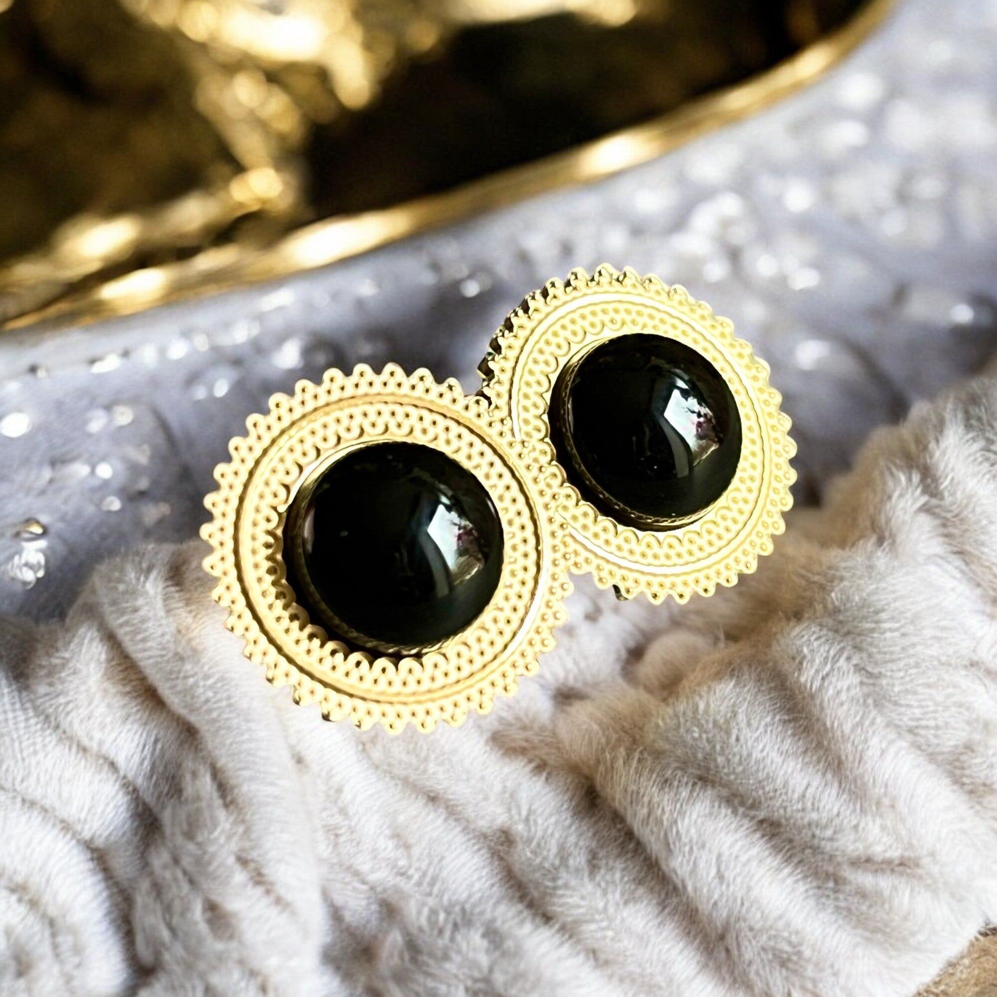 Orecchini “VALENTINE” in acciaio e onice